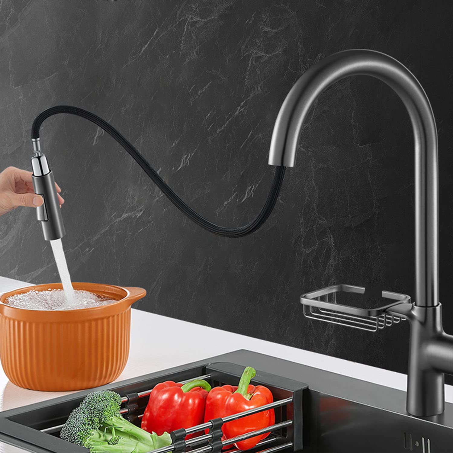 Solvex SP-10044-G rubinetto cucina grigio acciaio inox