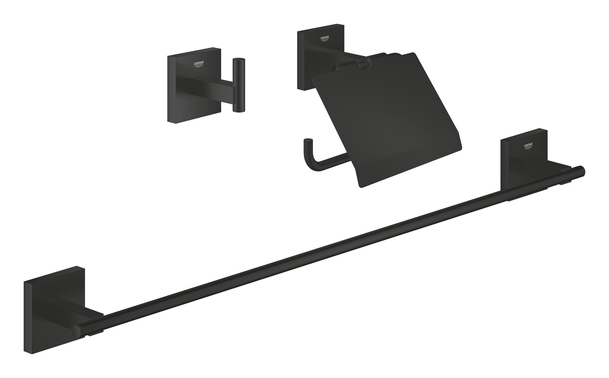 GROHE Start Cube 411242430 set accessori bagno nero opaco 3in1