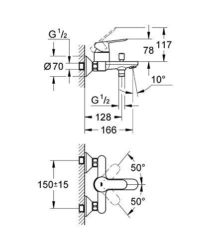 Grohe BauEdge 23334000 miscelatore vasca-doccia cromo