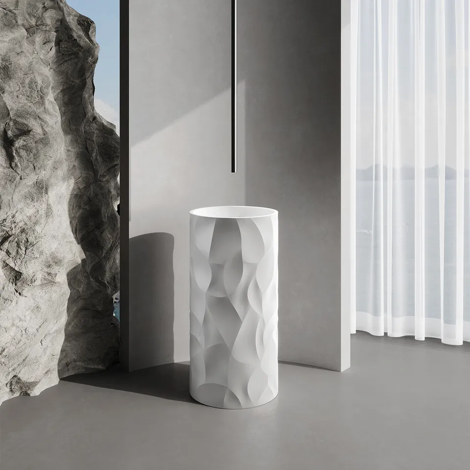 Sined Zefiro lavabo freestanding bianco 90x45 cm resina