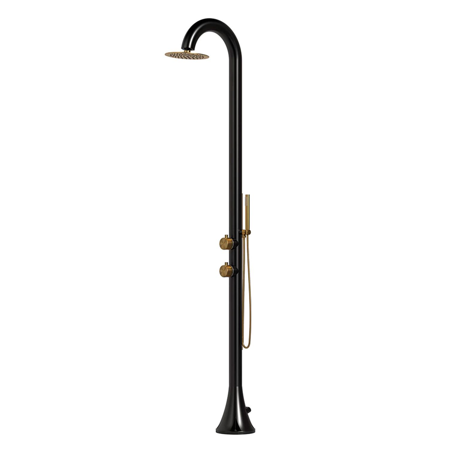 Sined Luna Duo doccia esterni nera oro acqua calda-fredda