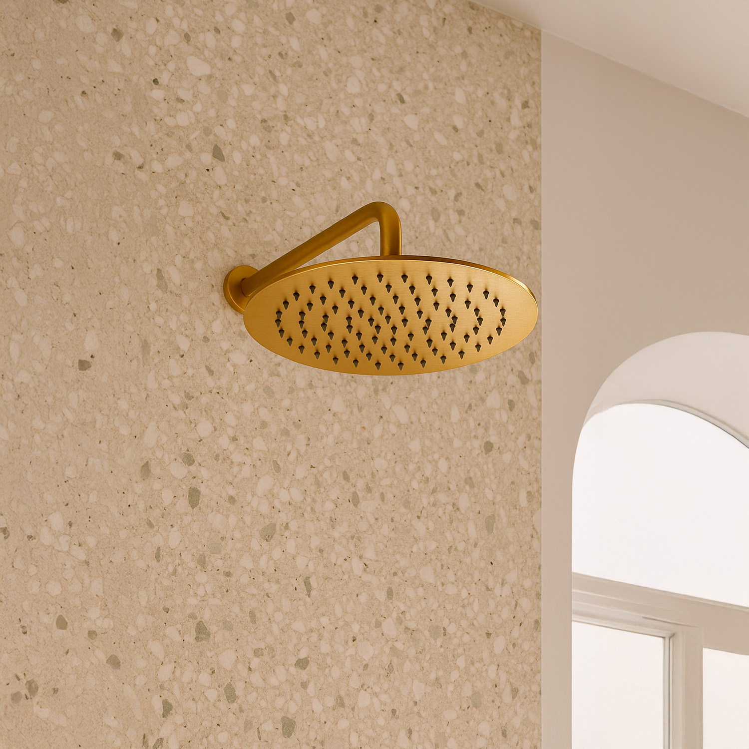 Sined Levante 30 Soffione Doccia Oro 30 cm Inox