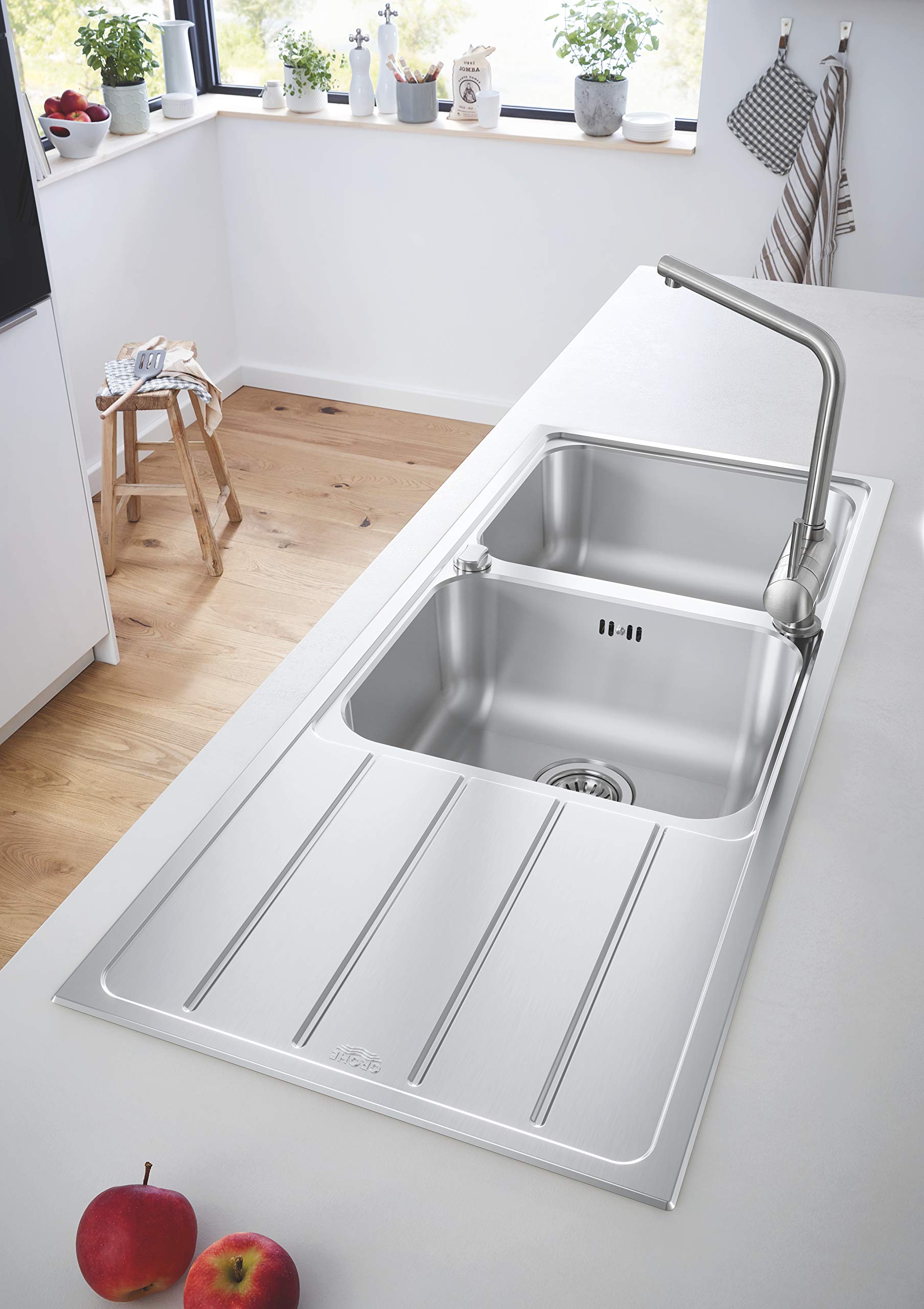 Grohe K500 lavello cucina inox con gocciolatoio 116x50