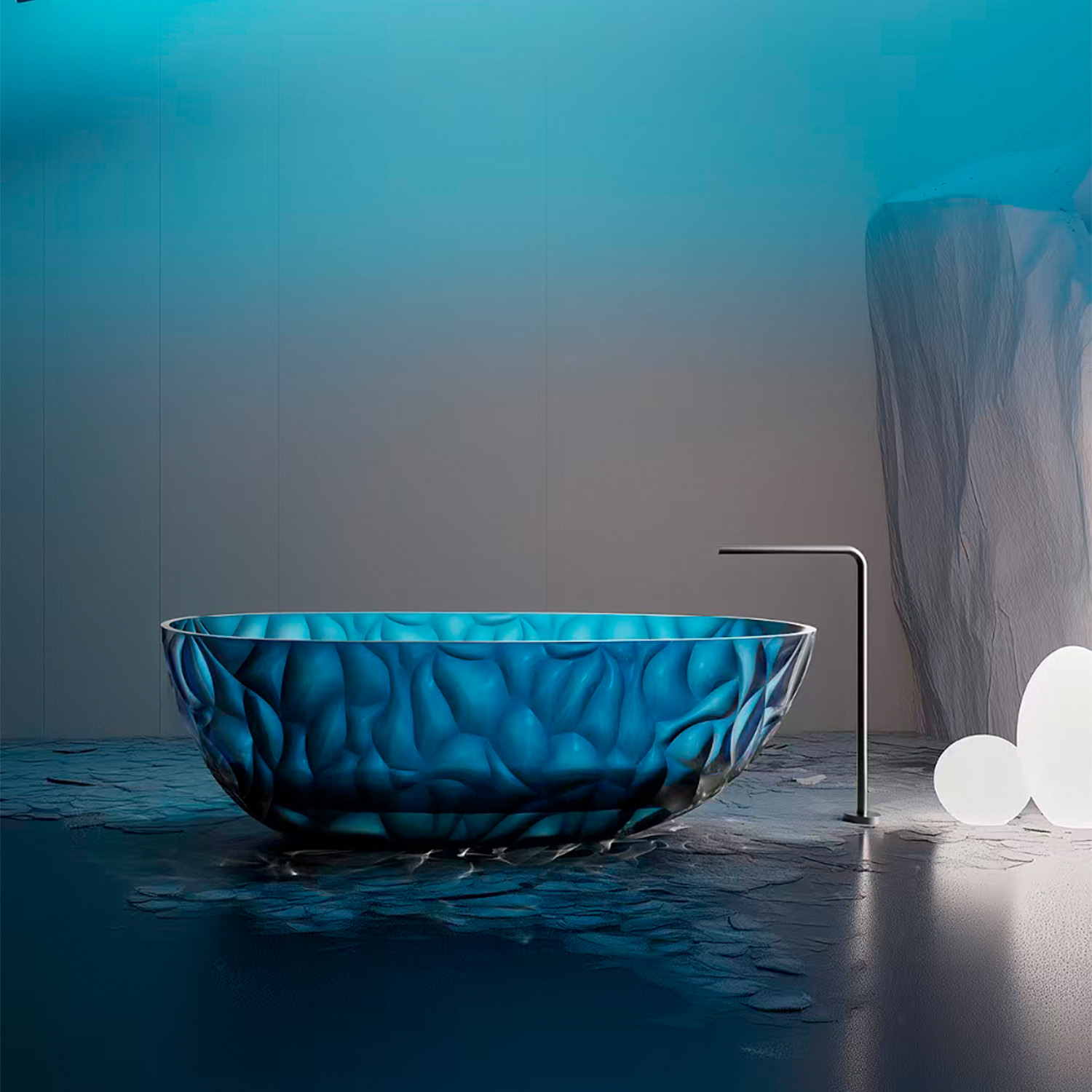 Sined Zefiro Blu 170 vasca bagno trasparente blu 170