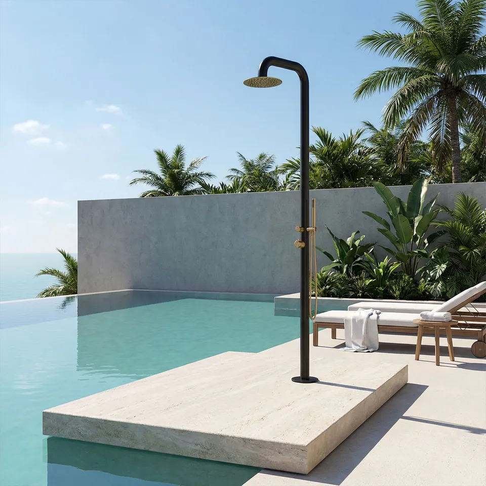 Sined Pula Duo Doccia Giardino nero oro acciaio 316L