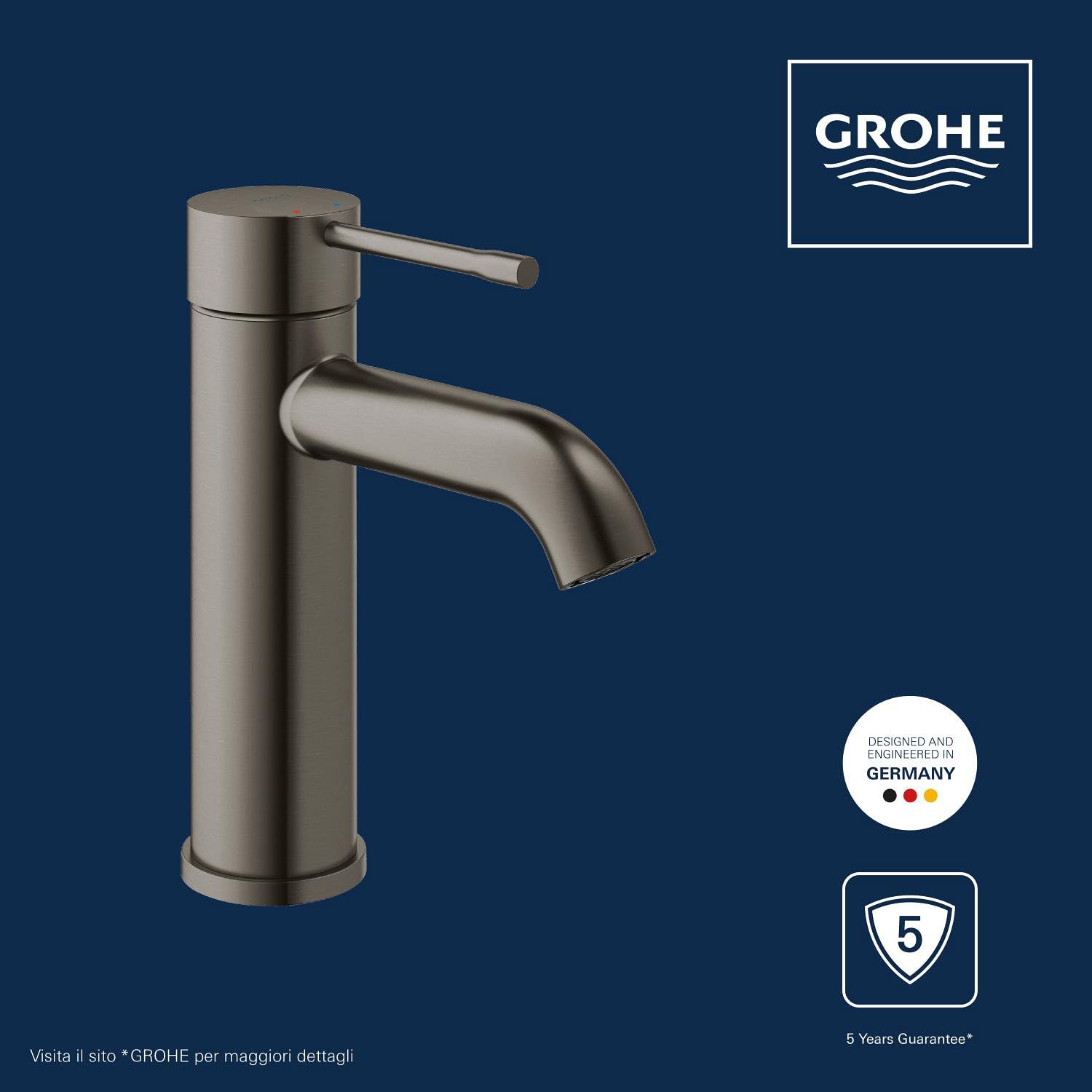 Grohe Essence 23590AL1 Rubinetto Lavabo S Grafite Spazzolata