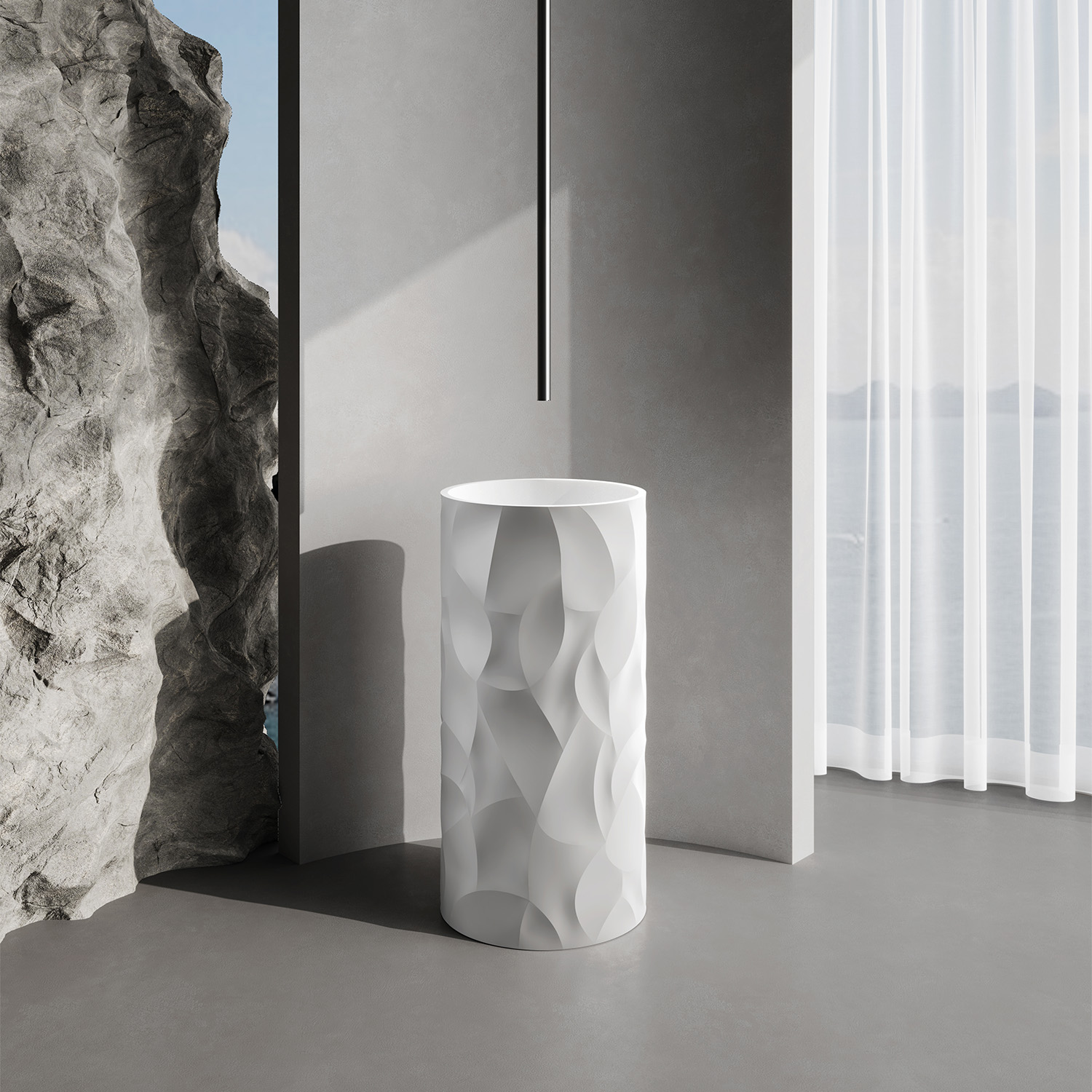 Sined Zefiro lavabo freestanding bianco 90x45 cm resina