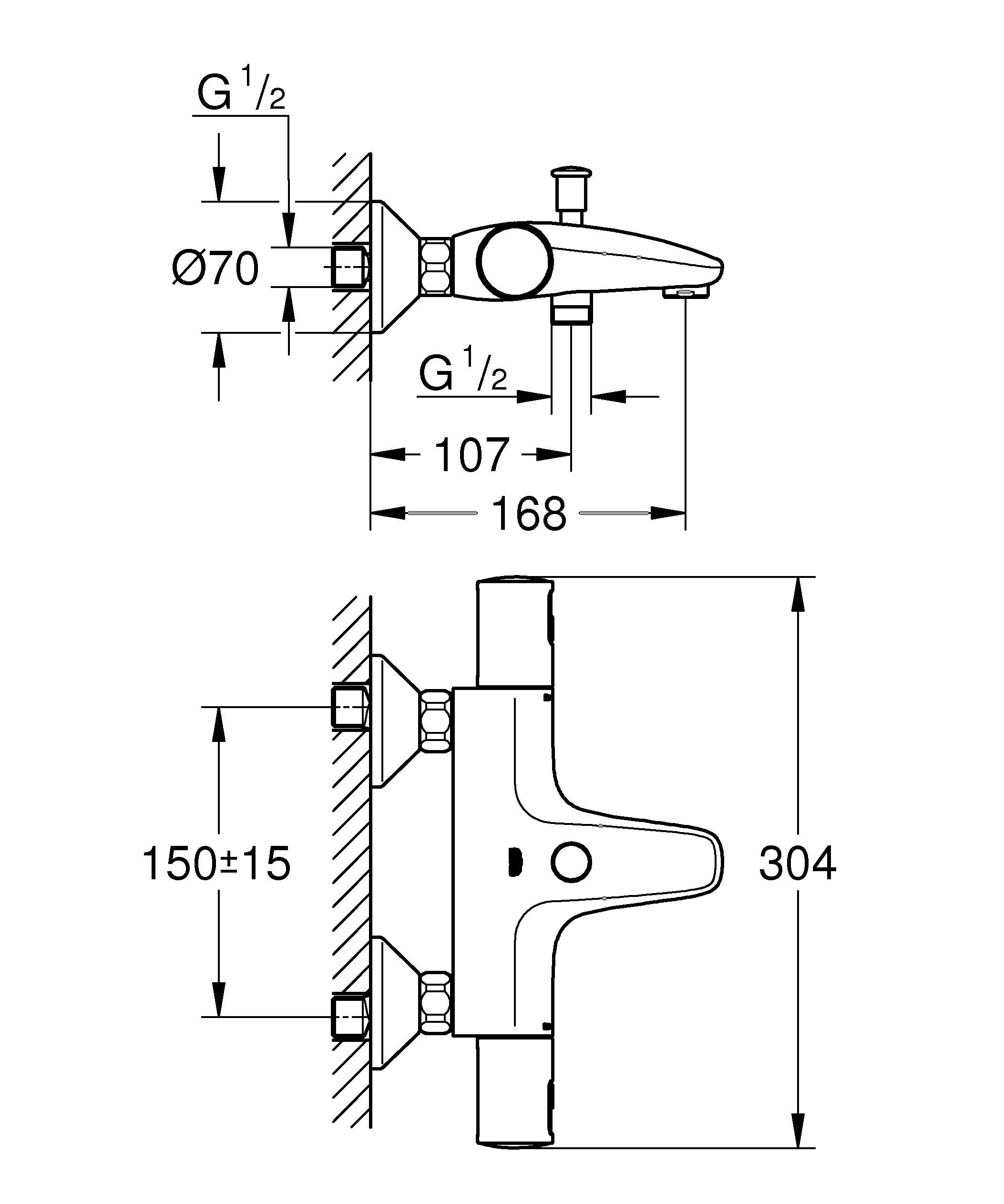 GROHE Precision Start 345982430 miscelatore vasca nero opaco