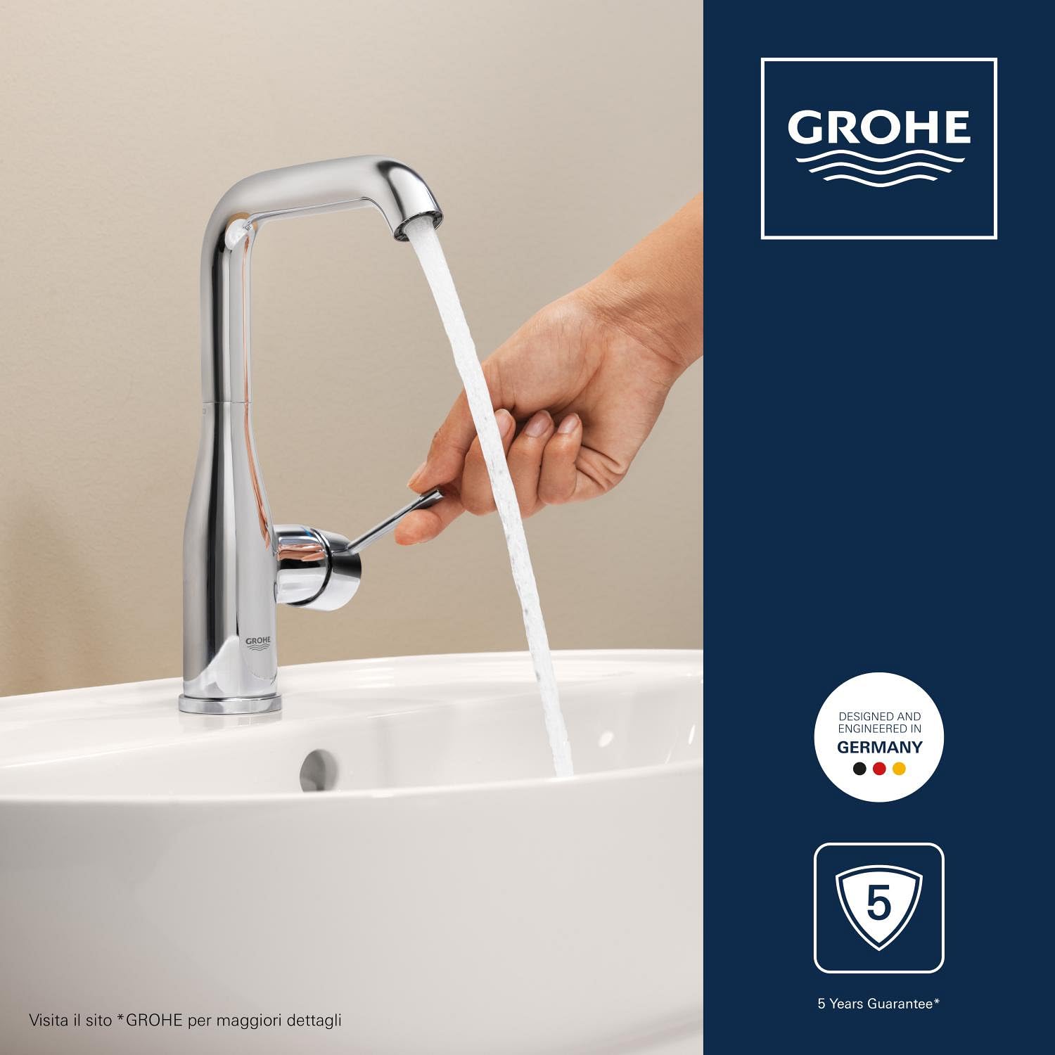 Grohe Essence 23541001 miscelatore lavabo bocca alta cromo