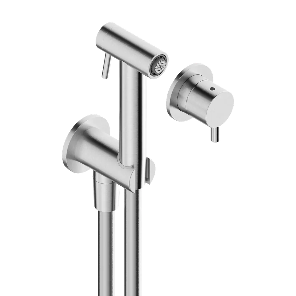 Tubico Loira set WC bidet inox con miscelatore