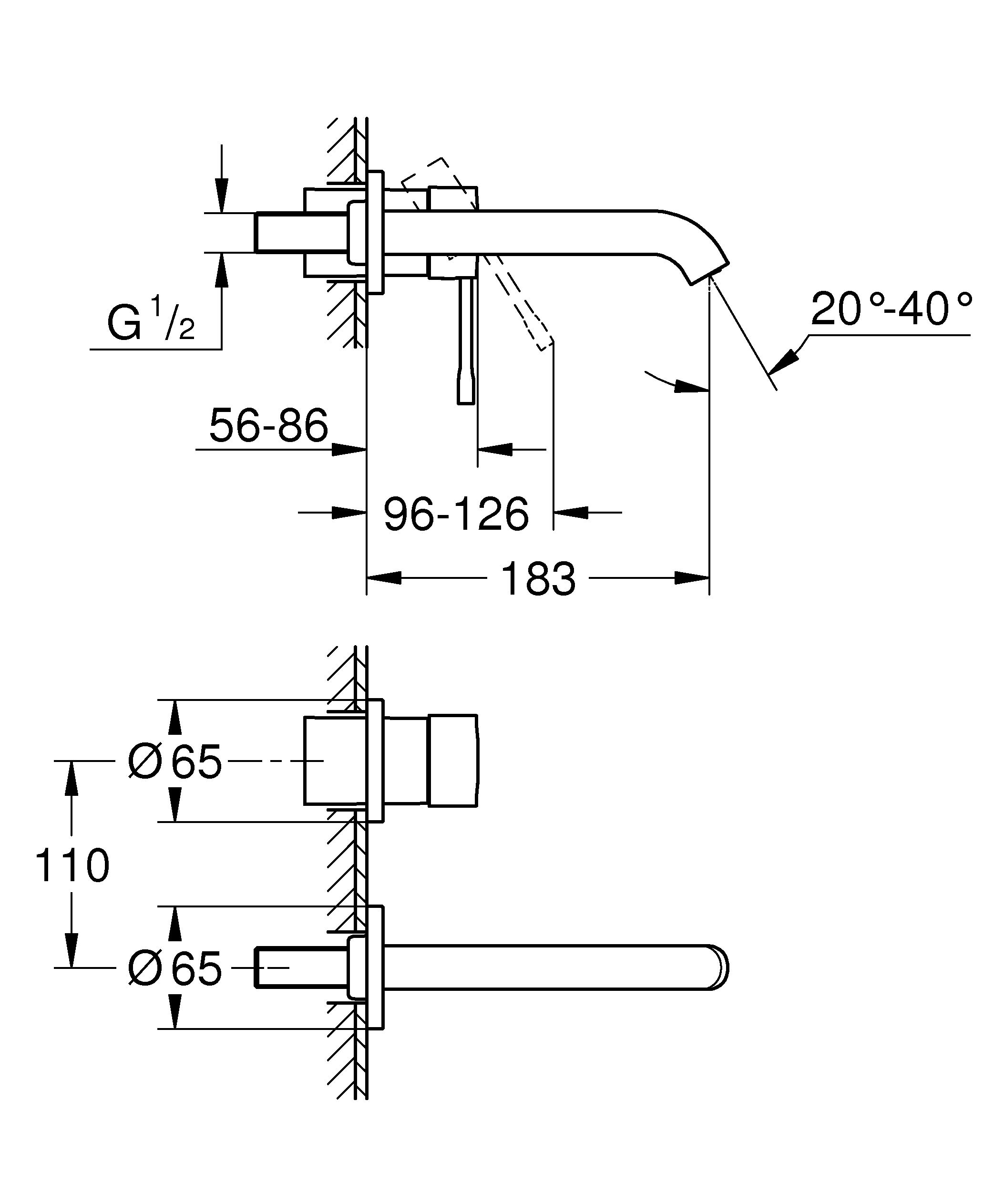GROHE Essence New S 19408001 miscelatore lavabo 2 fori cromo