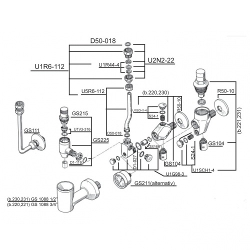 Schmiedl GS0220 gruppo sicurezza boiler 1/2 6 bar