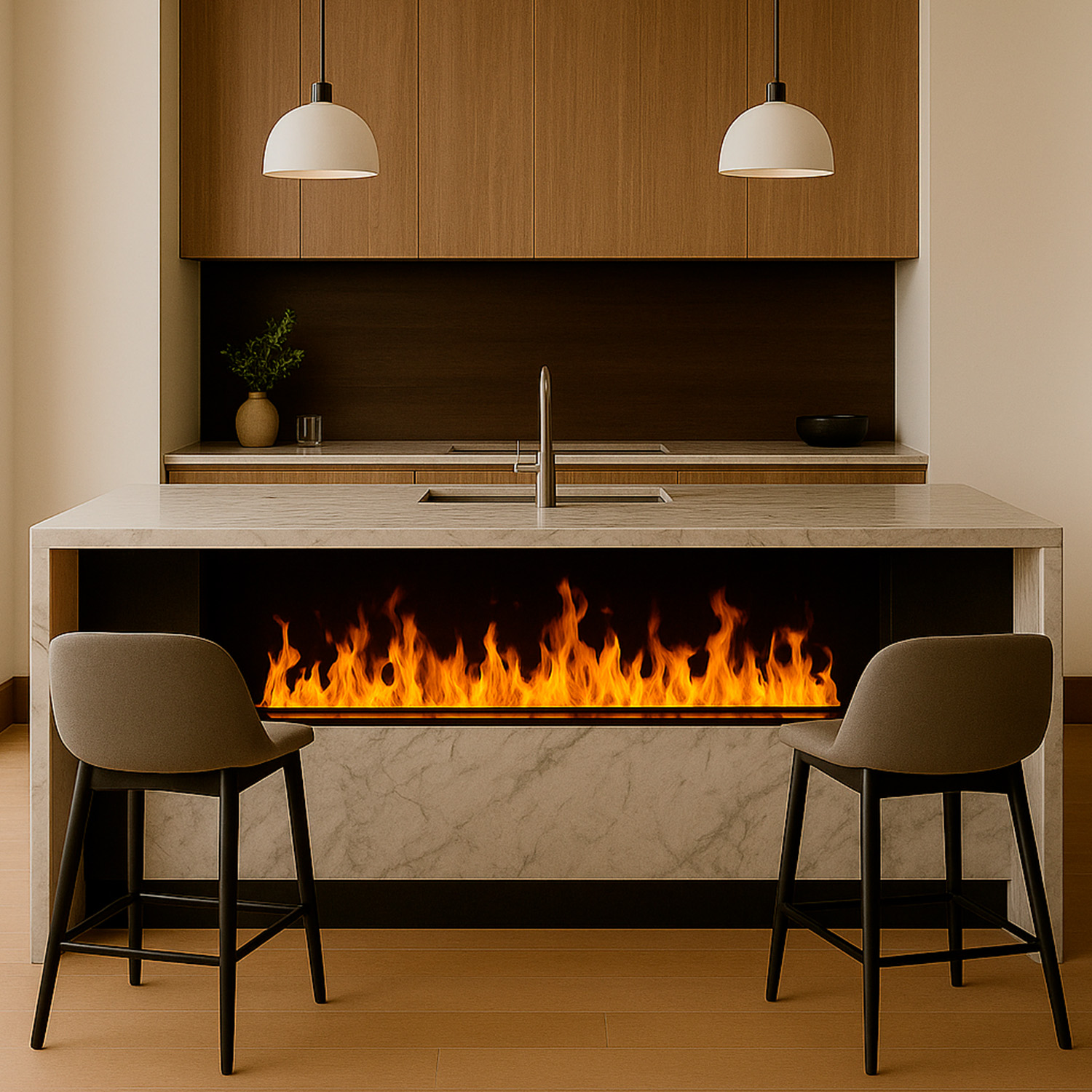 Sined Ega 150 camino elettrico ad acqua nero LED