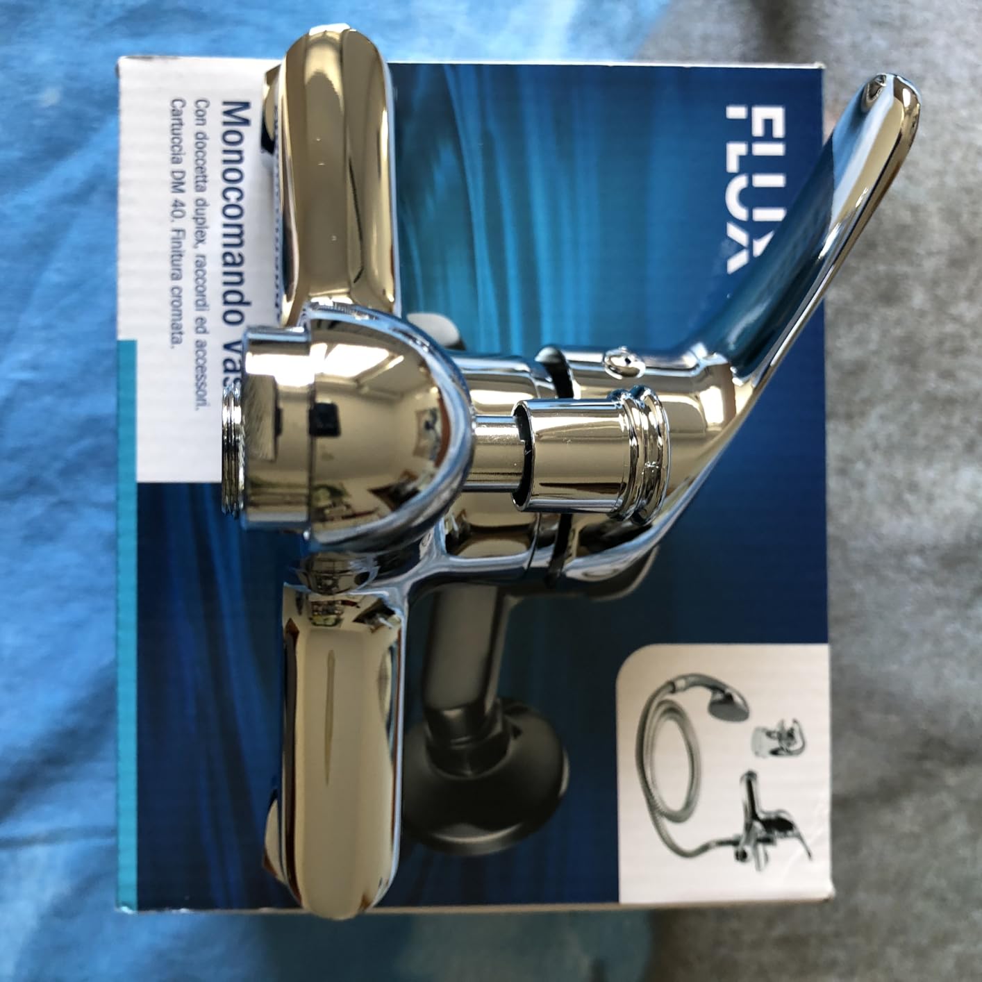 Fluxy monocomando vasca cromo con doccetta duplex