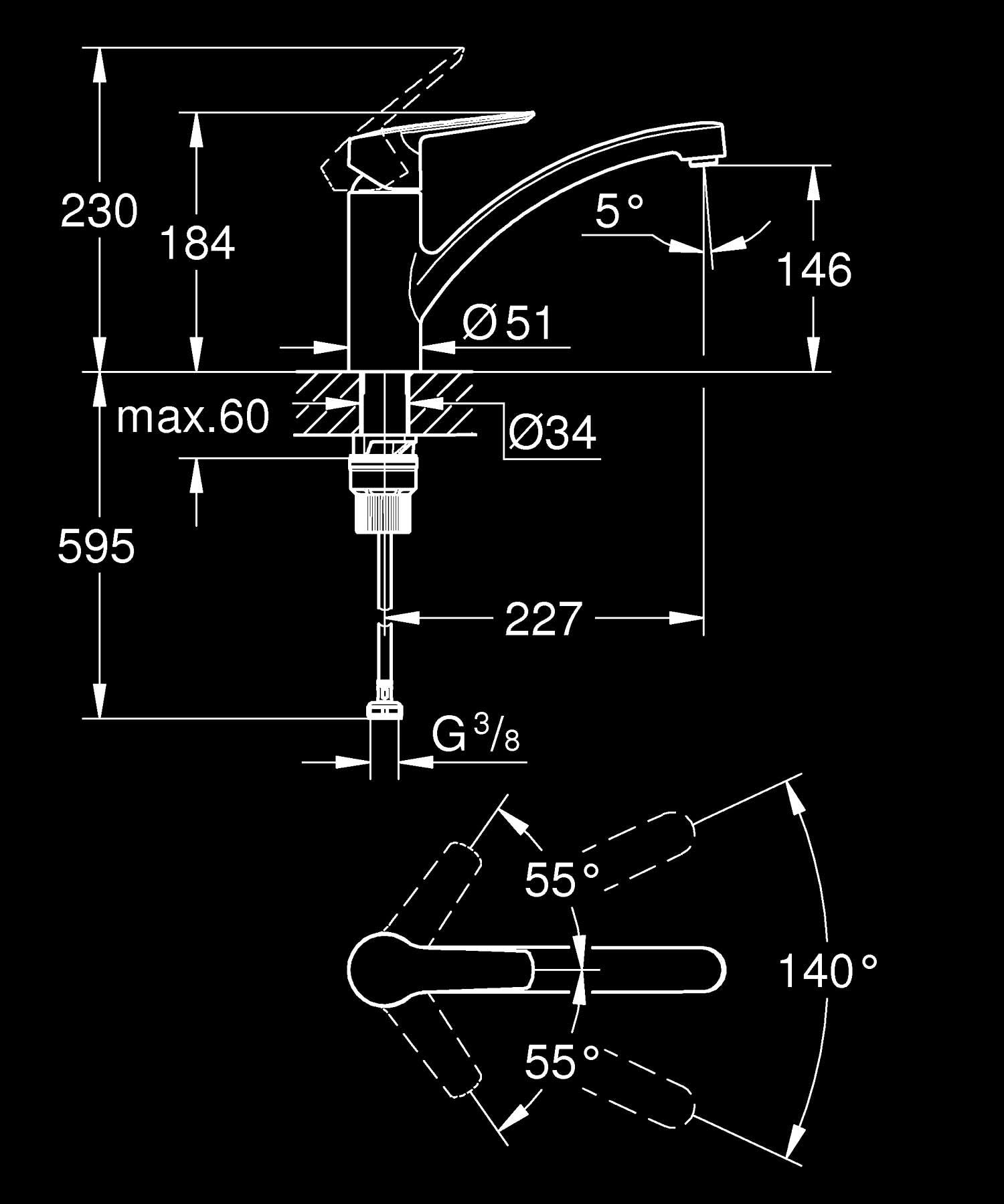 GROHE Start 305302432 rubinetto cucina nero opaco
