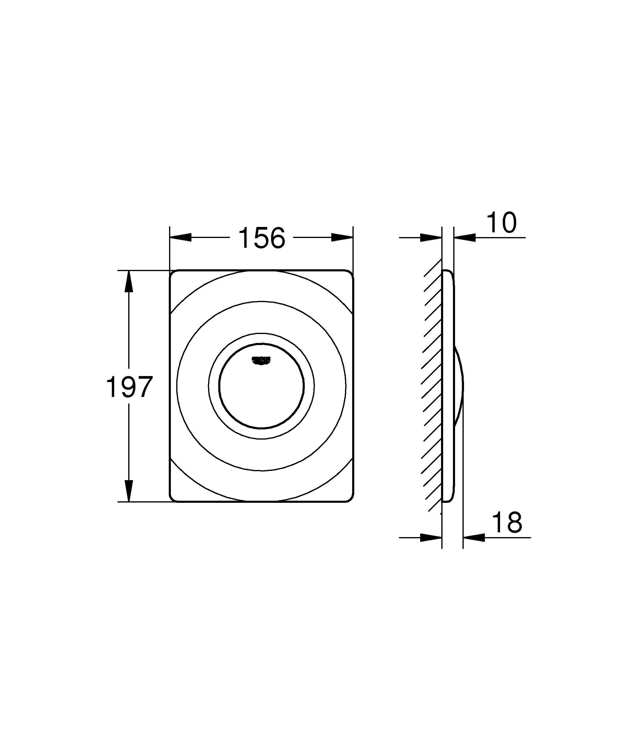 Grohe Surf 37063SH0 piastra WC bianco per flussometro