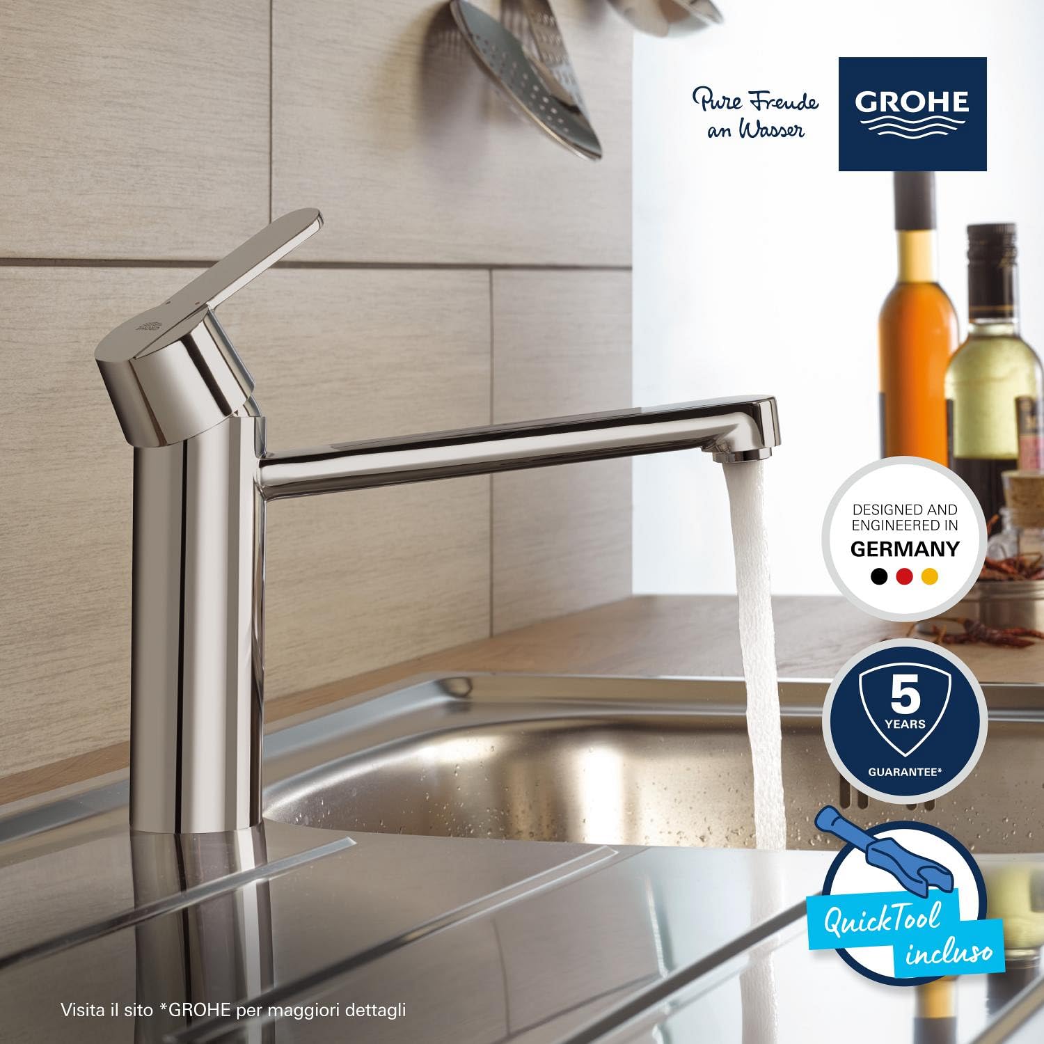 Grohe Eurocube Get 30196000 miscelatore cucina cromo