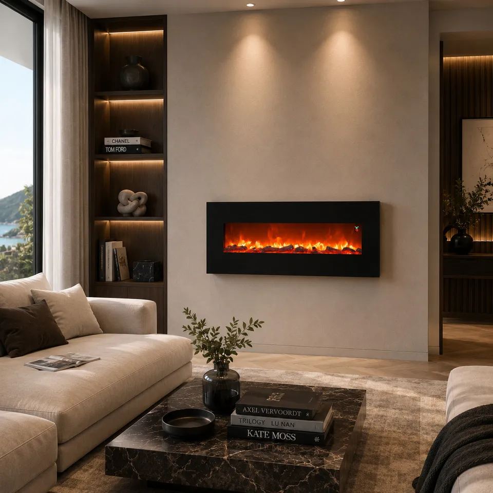 Sined Aprica caminetto parete nero 152 cm 1500W