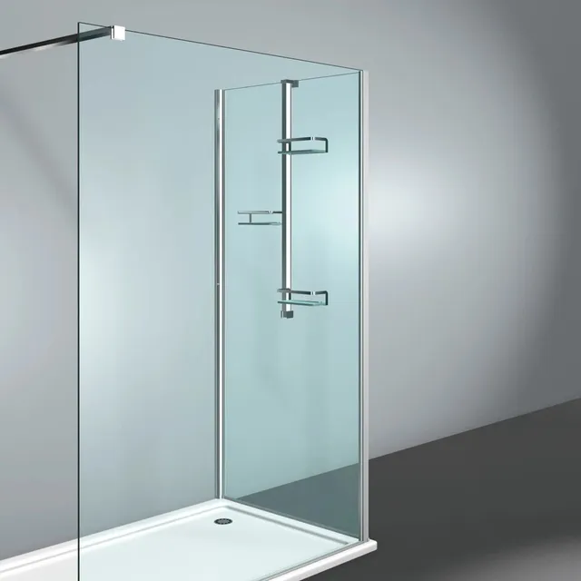 Vismaravetro Parete Basket mensola doccia vetro 2 ripiani inox