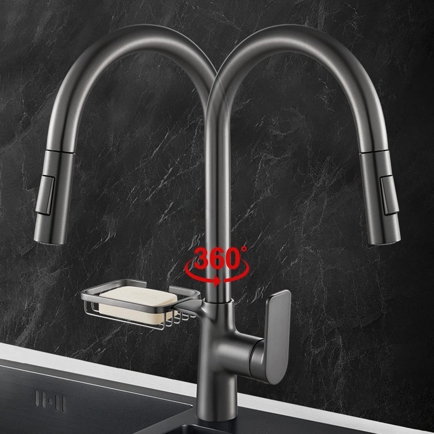 Solvex SP-10044-G rubinetto cucina grigio acciaio inox