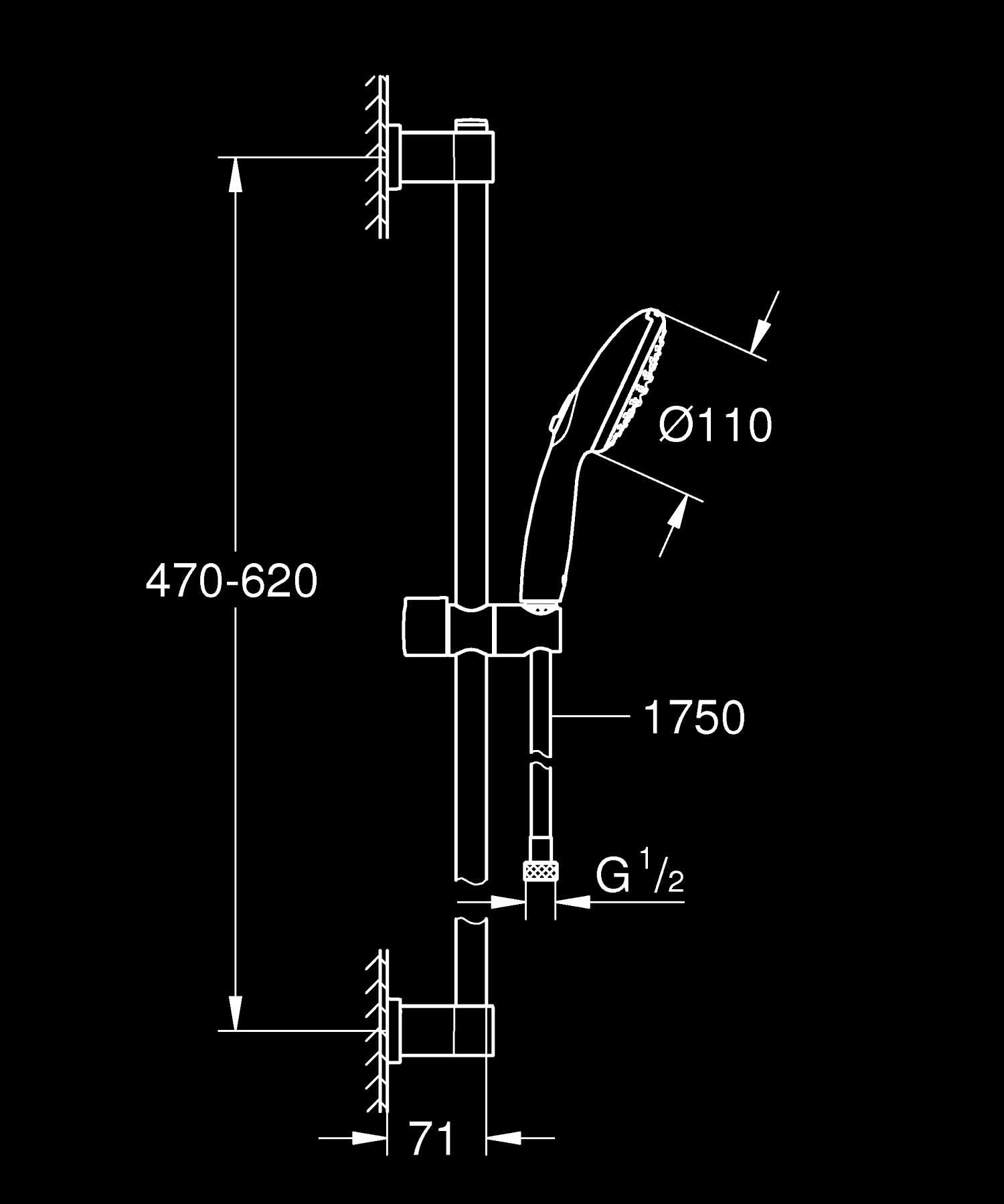 GROHE Vitalio Start 110 Set Doccia 2794810E Cromo Asta 60