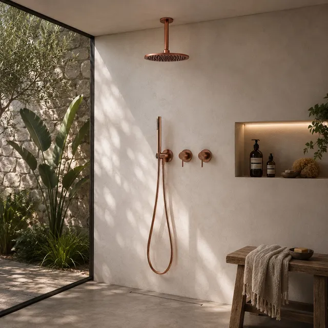 Sined Kit Doccia Soffitto 25 doccia incasso oro rosa