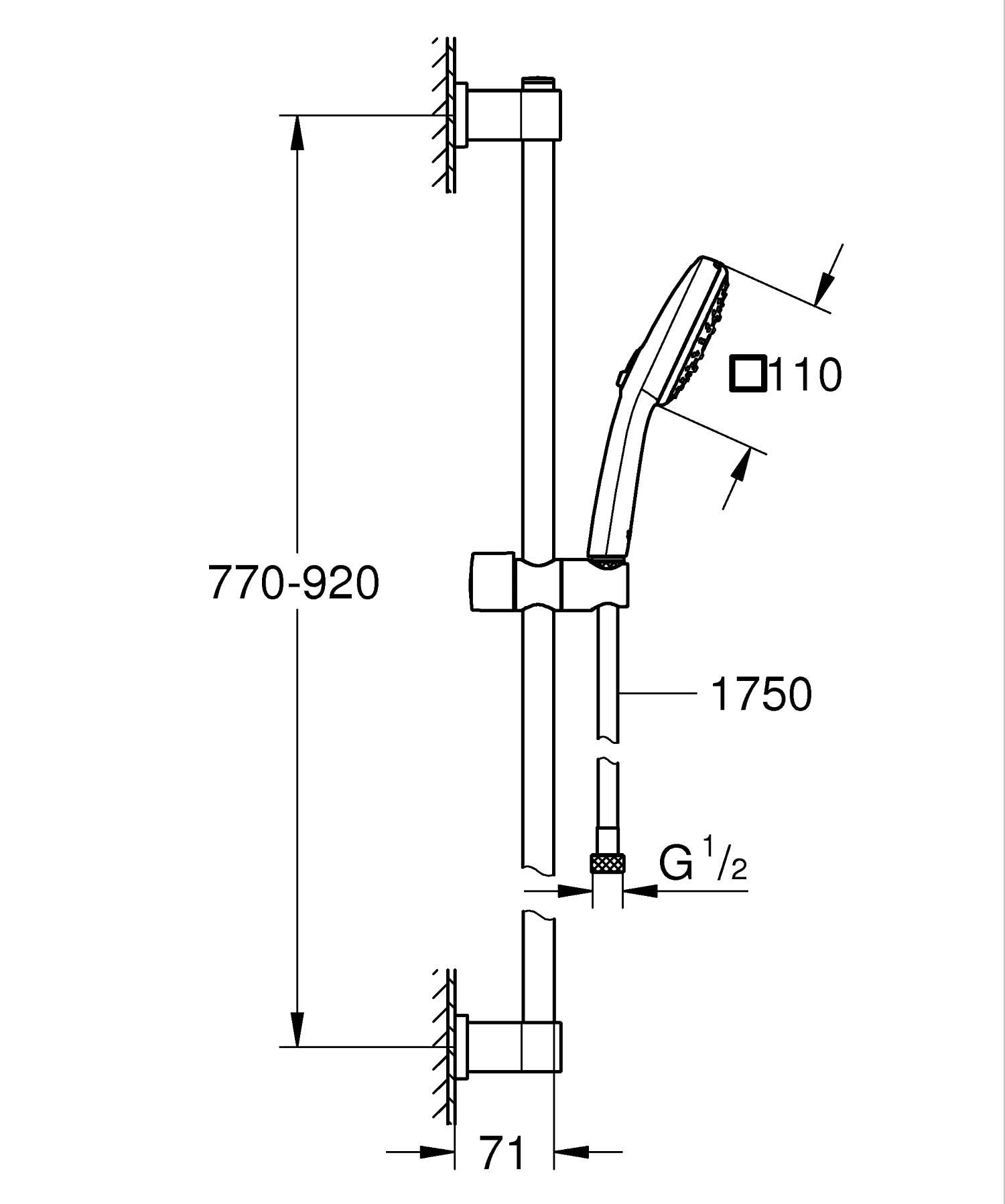 Grohe Vitalio Comfort 110 26932001 Set Doccia Cromo