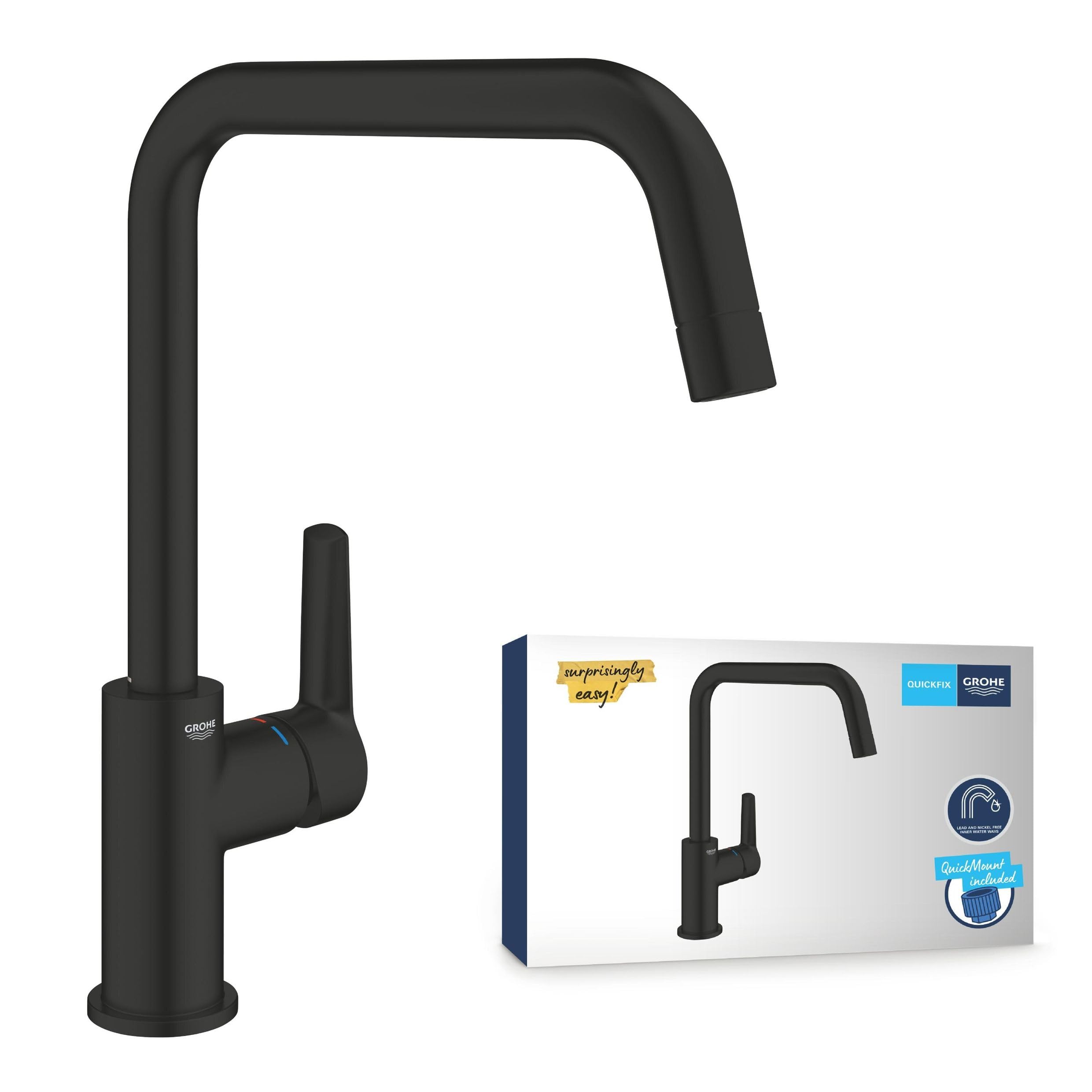 GROHE Start rubinetto cucina bocca alta U nero 304702430