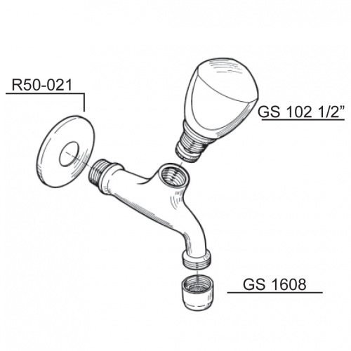 Schmiedl GS0600P Rubinetto parete 1/2 bagno cucina