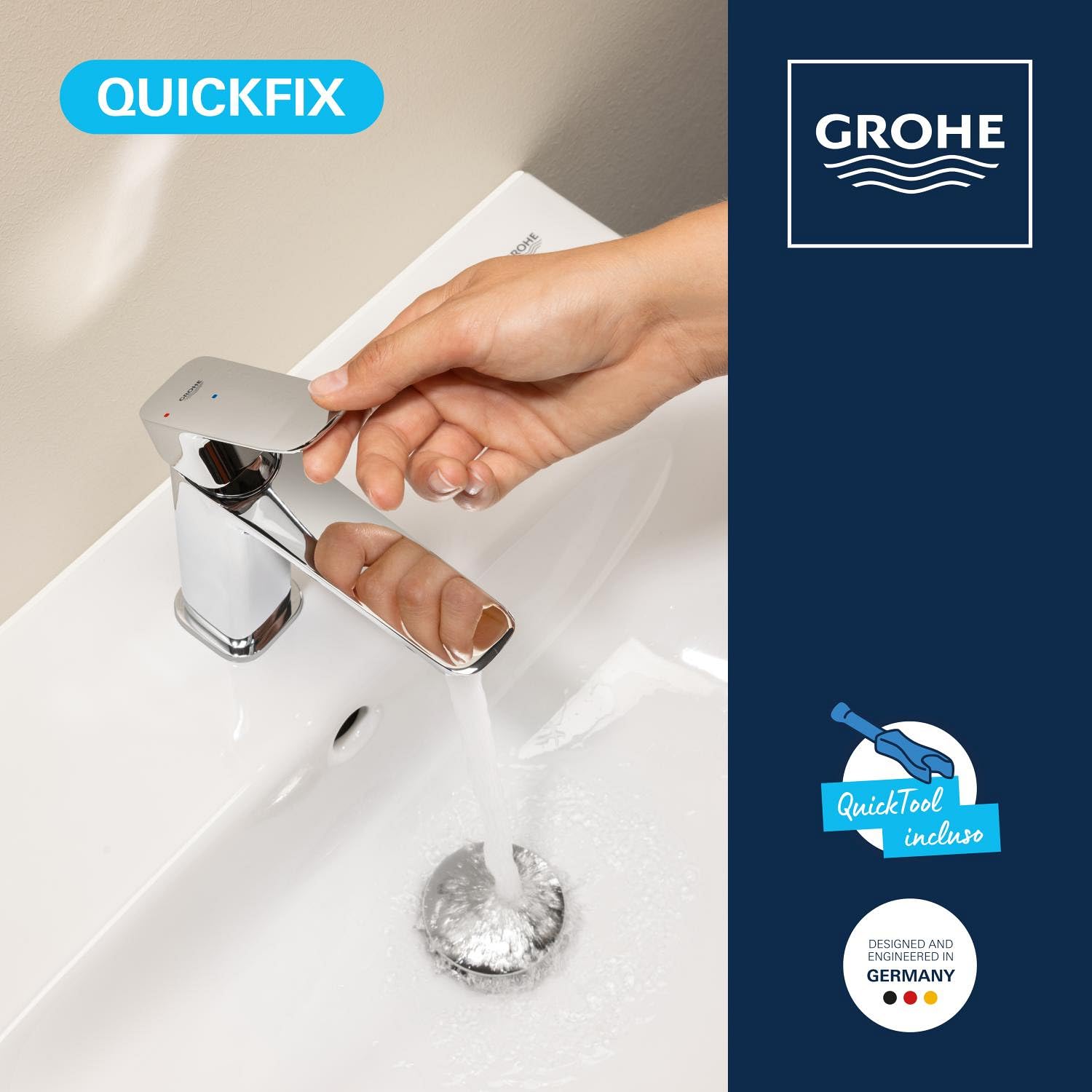 GROHE Dice miscelatore lavabo M cromo 3,5 l/min