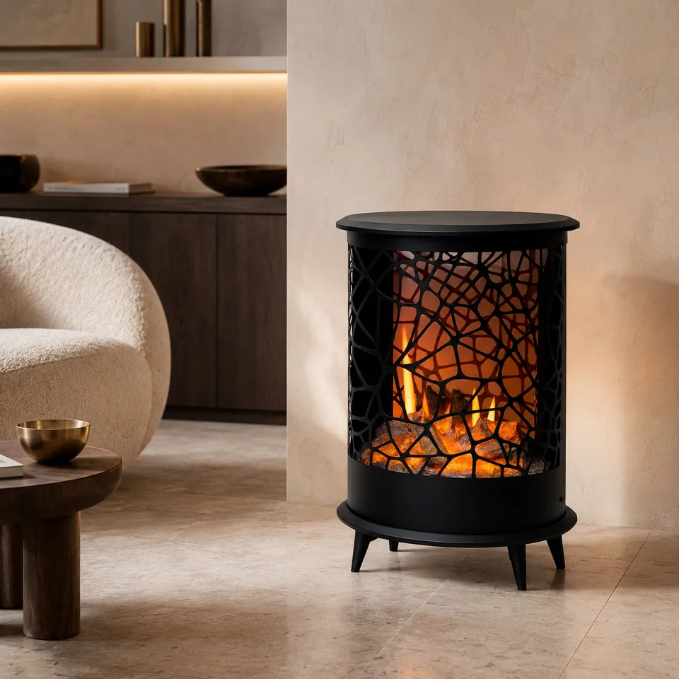 Sined Caminetto-Gardena caminetto elettrico nero 1500W