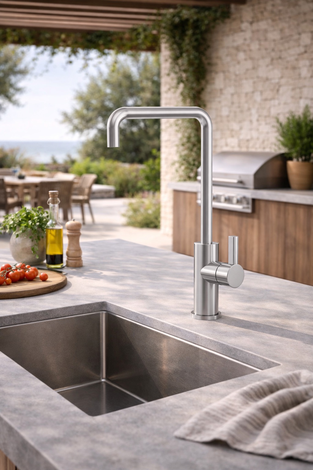 Sined Levante Quadro Inox miscelatore cucina 45 cm