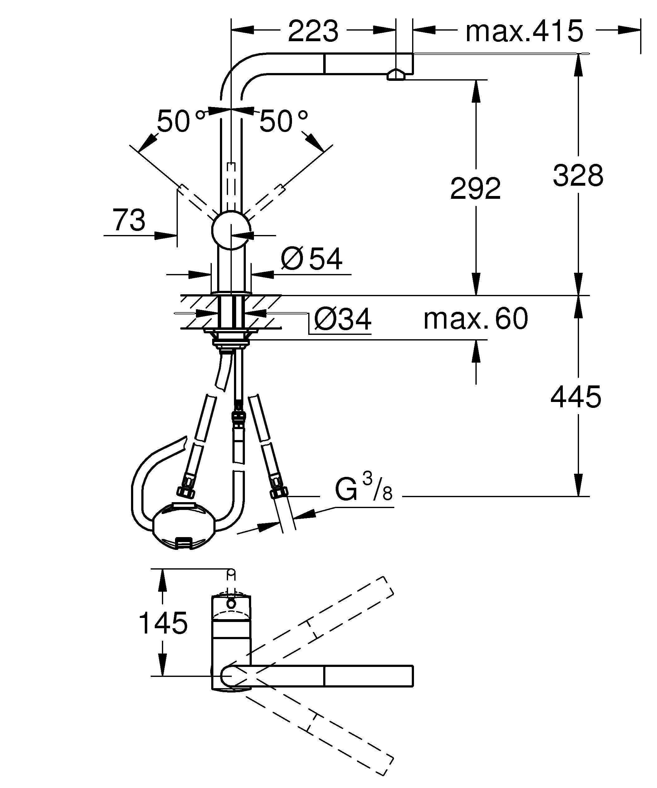 Grohe Minta 32168000 rubinetto cucina cromo estraibile