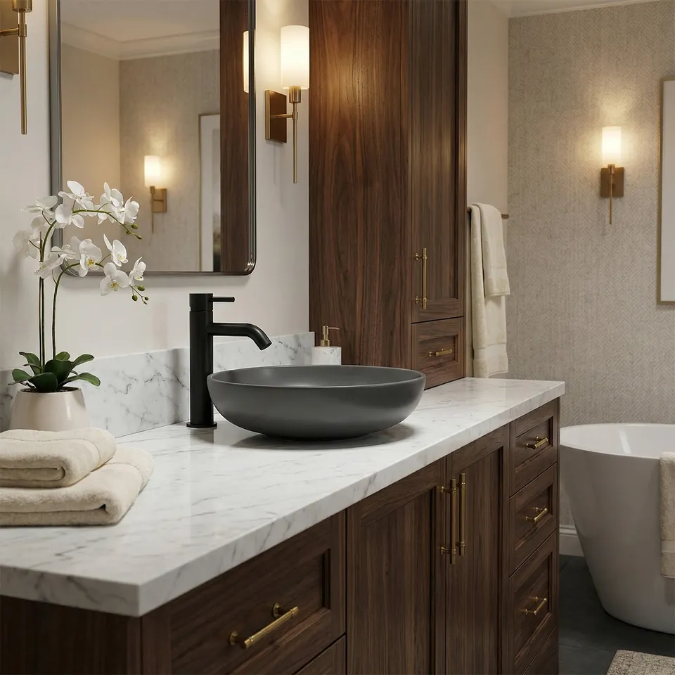 Sined Levante Basso Rubinetto Lavabo Nero Acciaio 17 cm