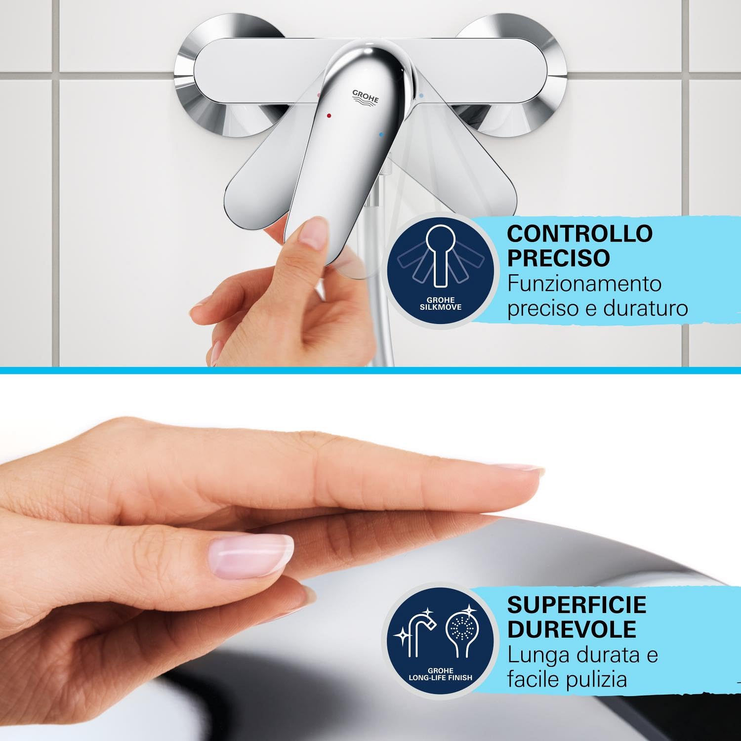 Grohe Start miscelatore monocomando doccia a parete cromo