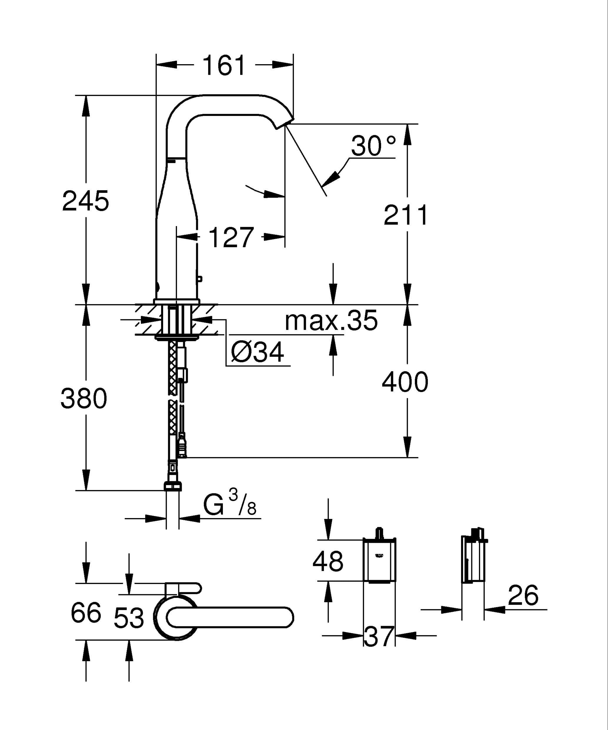 Grohe Essence 36445DC0 rubinetto elettronico cromo