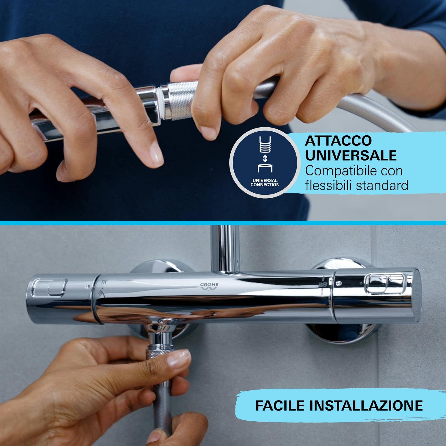 GROHE Vitalio Comfort 263972431 doccino 2 getti nero opaco