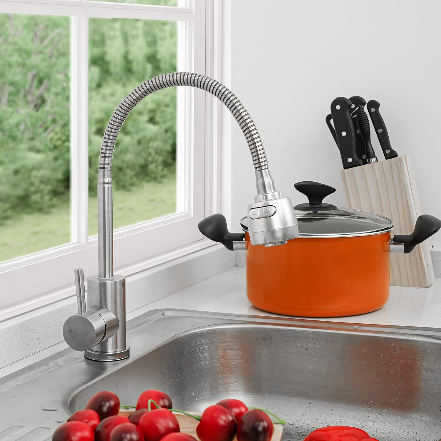 Solvex DE-SP-10017 miscelatore cucina acciaio inox doccetta