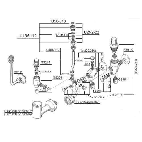 Schmiedl GS0230 gruppo sicurezza 1/2 valvola 6 bar