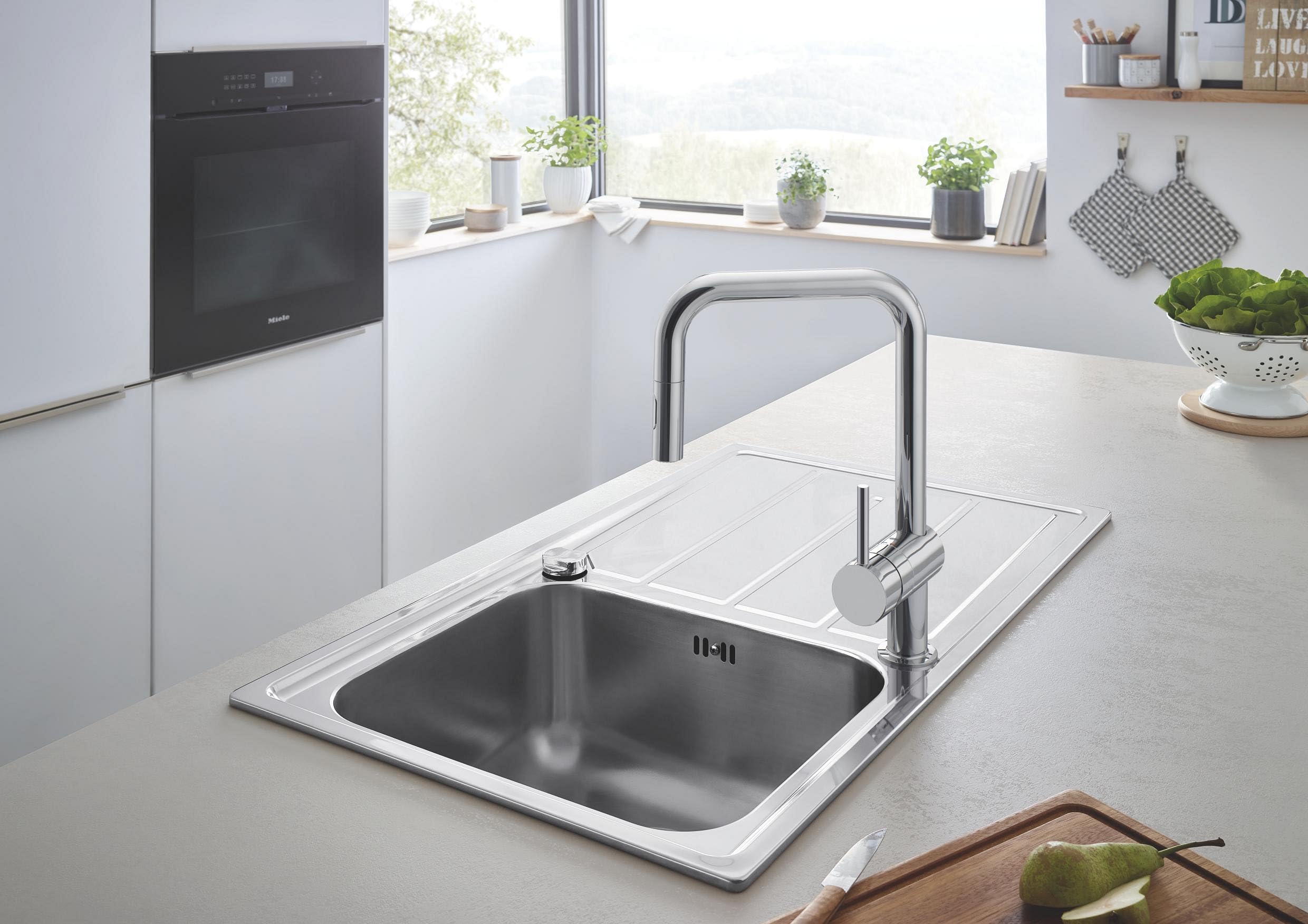 Grohe Minta 32322002 Miscelatore Lavello Cromo Doccetta Estraibile