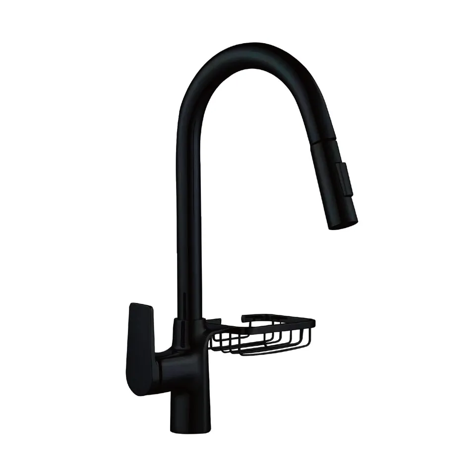 Solvex SP-10044-N rubinetto cucina nero acciaio inox