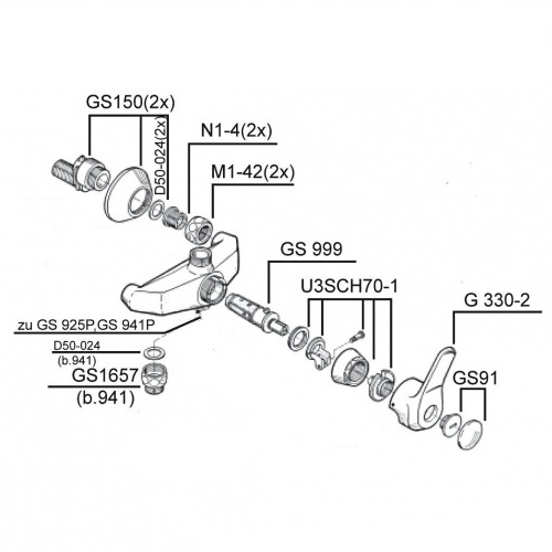Schmiedl Diagonal GS0940 miscelatore doccia a parete uscita superiore