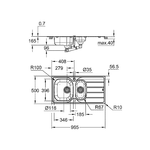 GROHE K200 31564SD1 lavello cucina 1 vasca acciaio inox