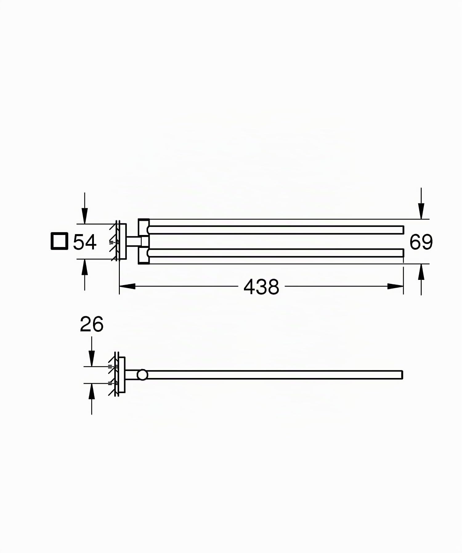 Grohe Start Cube 40976000 portasciugamani doppio cromo