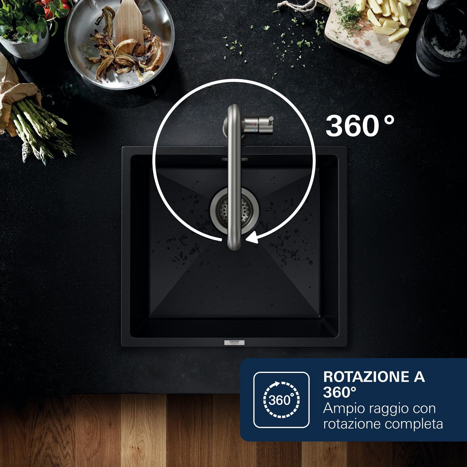 GROHE Essence 30270DC0 miscelatore cucina bocca alta