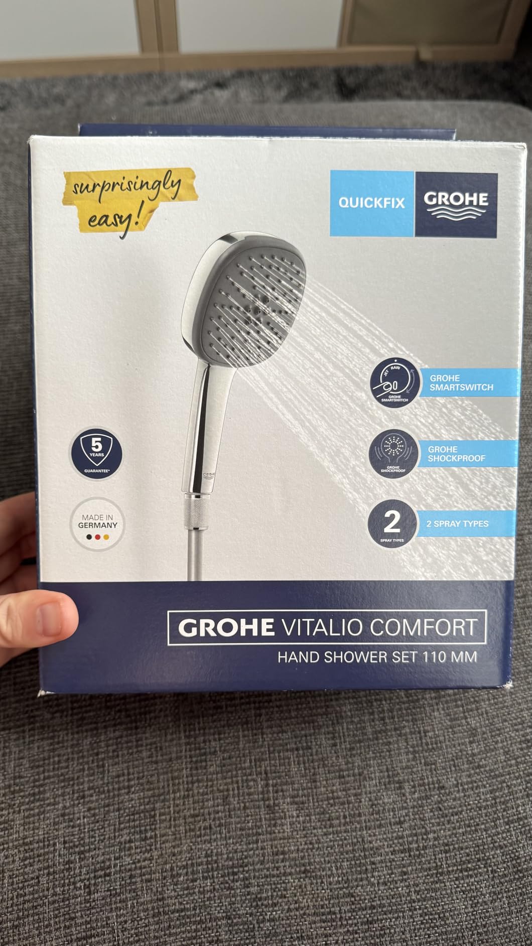 Grohe Vitalio Comfort 110 Manopola Doccia Cromo con Flessibile 1,5 m