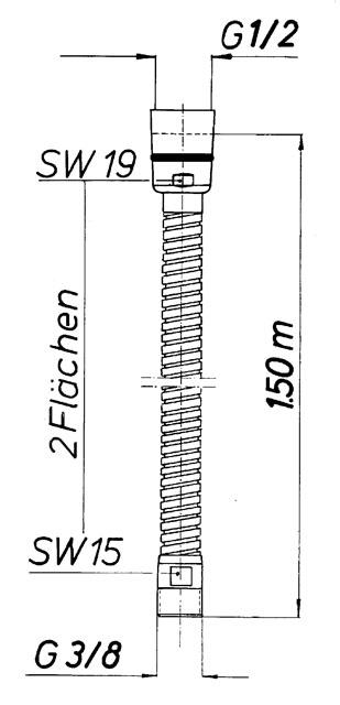 Schmiedl GS0016S150 tubo cucina flessibile 150 cm