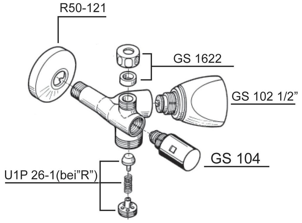 Schmiedl GS0170/15 valvola angolare 1/2 con regolazione