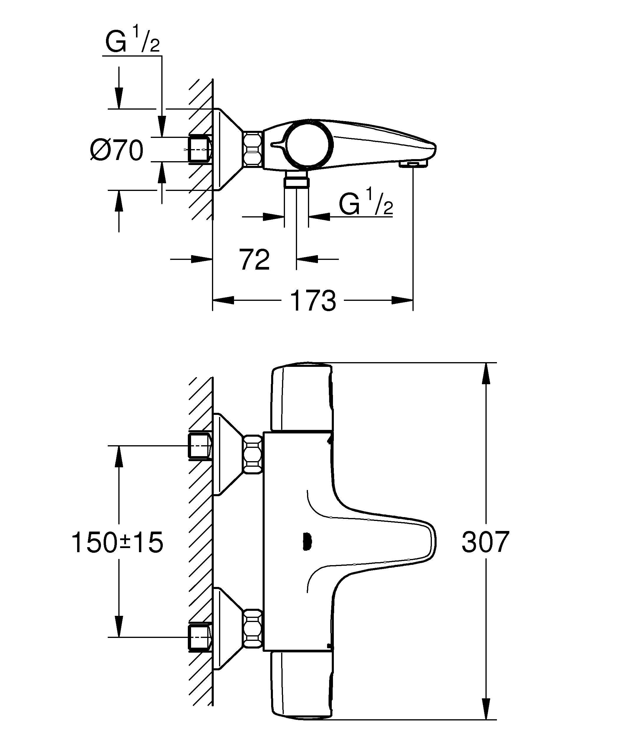 GROHE Precision Trend 1022162432 miscelatore vasca-doccia nero