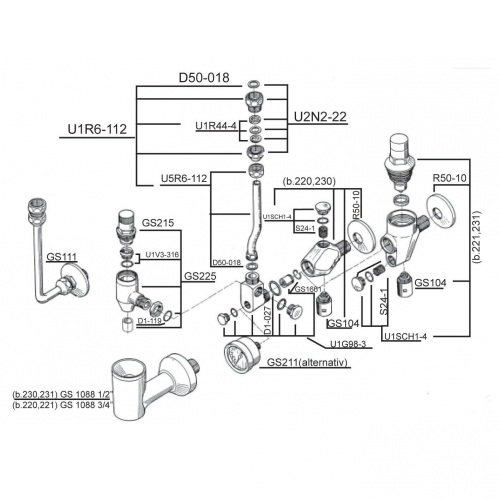 Schmiedl GS0221 gruppo sicurezza boiler 6 bar